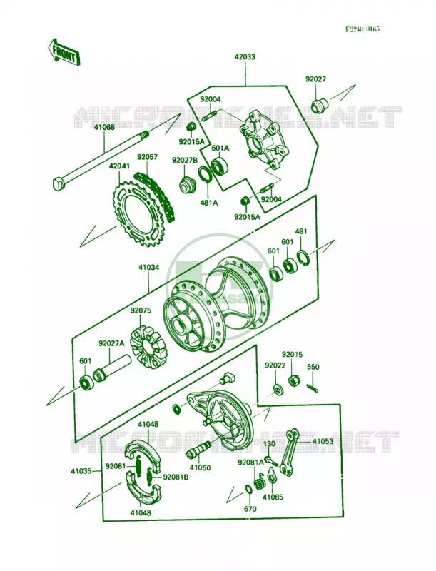 Rear Hub Kawasaki MOTOS 250 1987 KLR250  KL250-D4