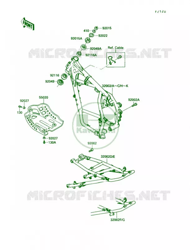 Frame Kawasaki MOTOS 650 1987 KLR650  KL650-A1
