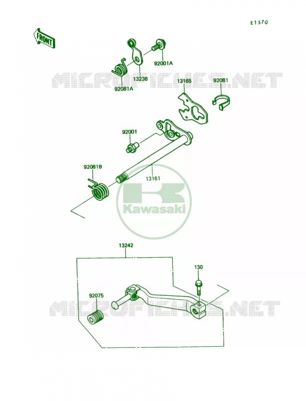 Gear Change Mechanism Kawasaki MOTOS 650 1987 KLR650  KL650-A1