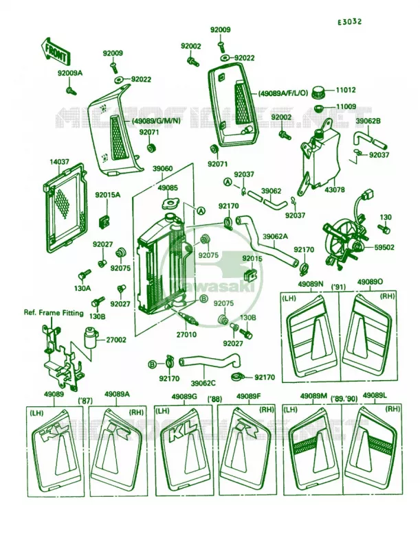 Radiator Kawasaki MOTOS 650 1987 KLR650  KL650-A1