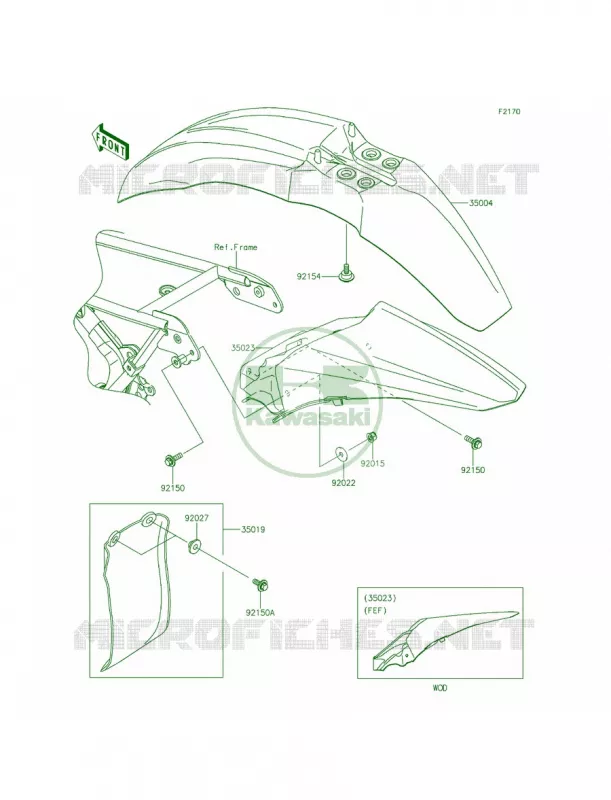 Fenders Kawasaki MOTOS 100 2015 KX100  KX100FFF
