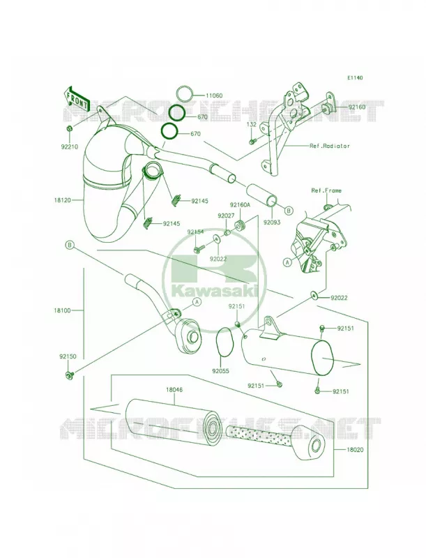 Mufflers Kawasaki MOTOS 100 2015 KX100  KX100FFF