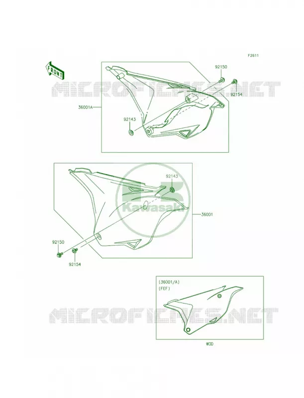 Side Covers Kawasaki MOTOS 100 2015 KX100  KX100FFF