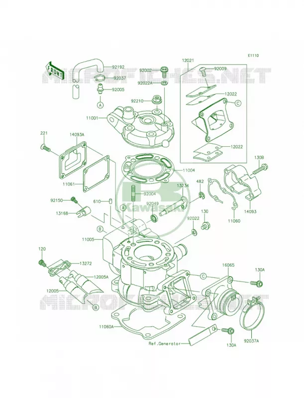 Cylinder HeadCylinder Kawasaki MOTOS 85 2015 KX85  KX85CFF