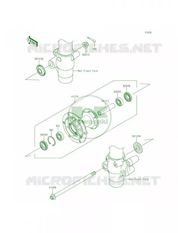 Front Hub Kawasaki MOTOS 85 2015 KX85  KX85CFF