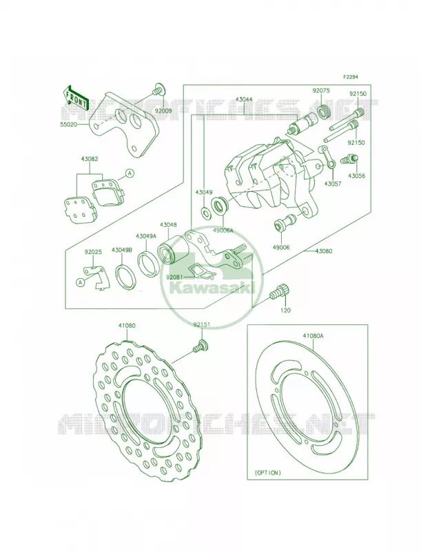 Rear Brake Kawasaki MOTOS 85 2015 KX85  KX85CFF