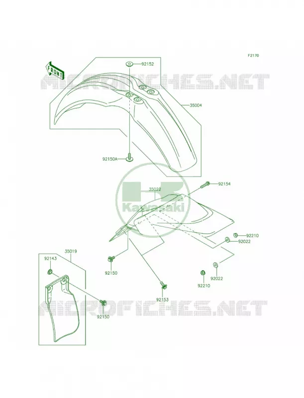 Fenders Kawasaki MOTOS 65 2015 KX65   KX65AFF
