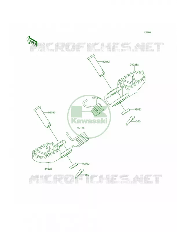 Footrests Kawasaki MOTOS 65 2015 KX65   KX65AFF