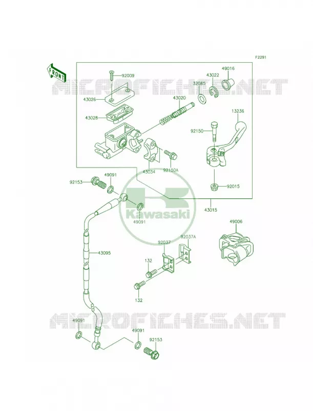 Front Master Cylinder Kawasaki MOTOS 65 2015 KX65   KX65AFF