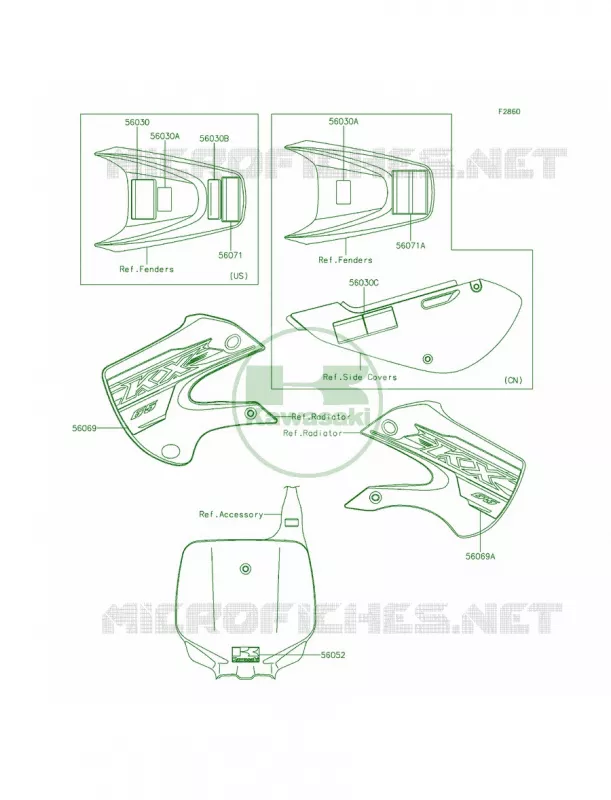 Labels Kawasaki MOTOS 65 2015 KX65   KX65AFF