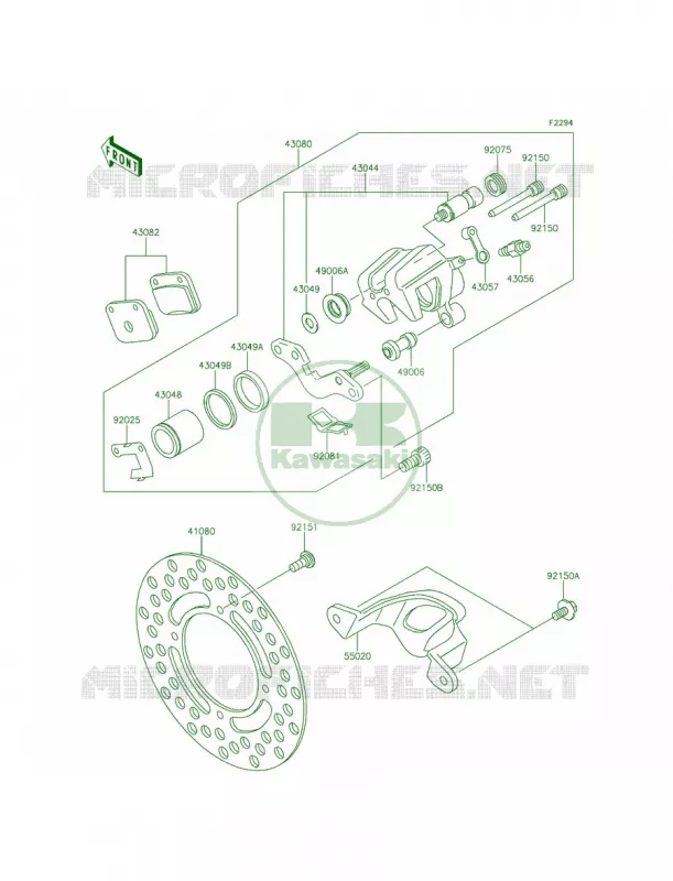 Rear Brake Kawasaki MOTOS 65 2015 KX65   KX65AFF
