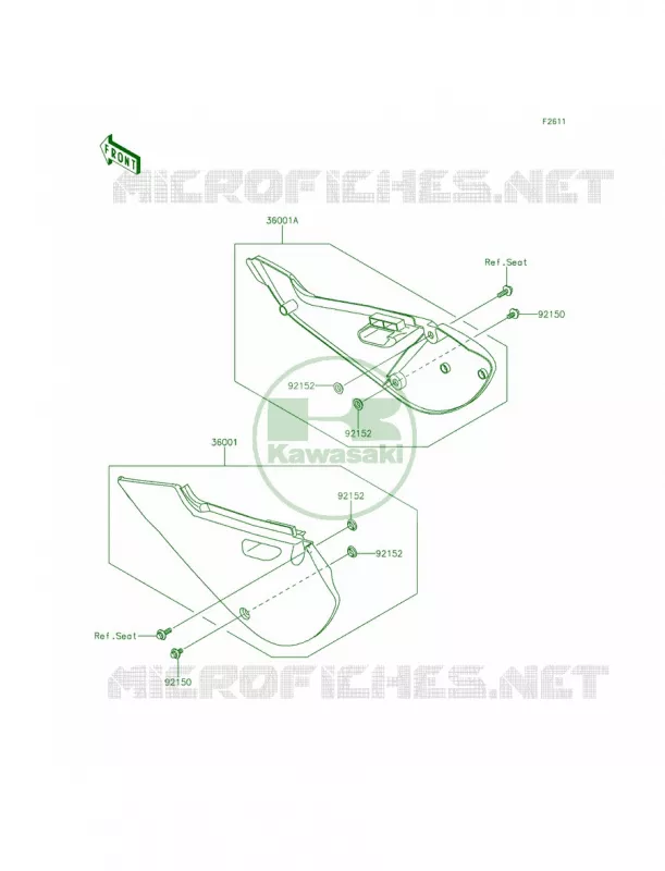 Side Covers Kawasaki MOTOS 65 2015 KX65   KX65AFF