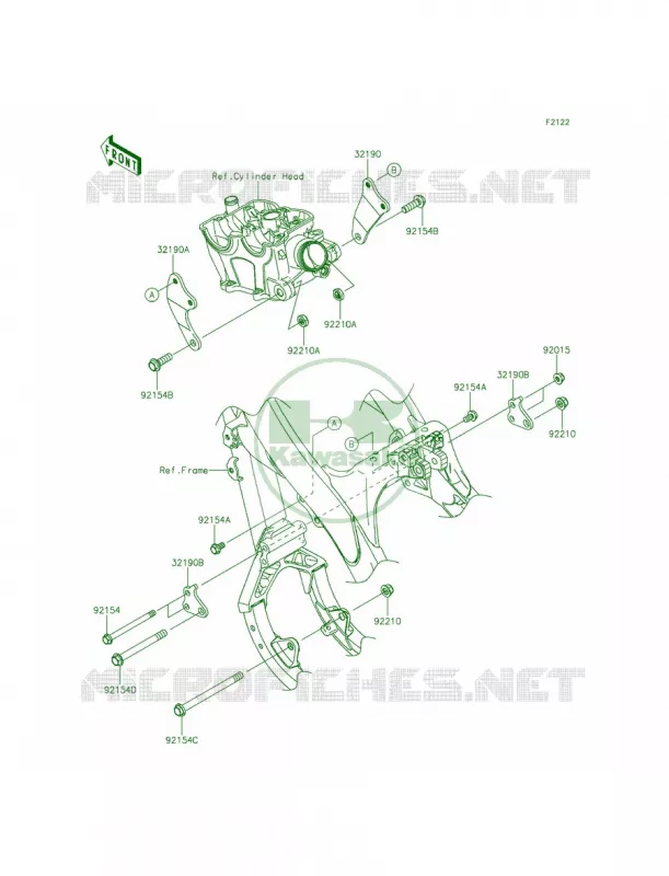 Engine Mount Kawasaki MOTOS 250 2015 KX250F  KX250ZFF