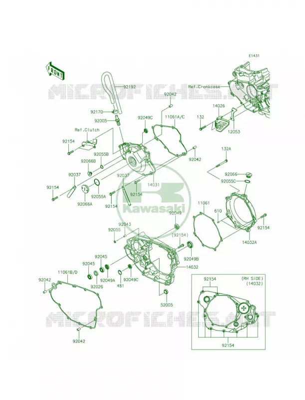 Engine Covers Kawasaki MOTOS 450 2015 KX450F  KX450FFF