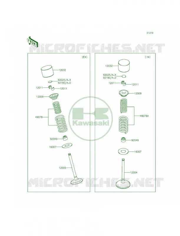 Valves Kawasaki MOTOS 450 2015 KX450F  KX450FFF