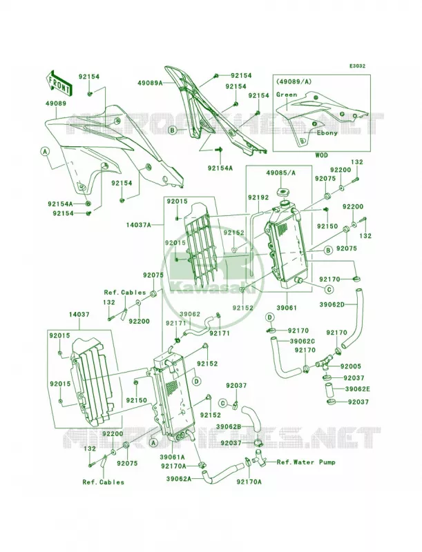 Radiator Kawasaki MOTOS 250 2014 KX250F  KX250ZEF
