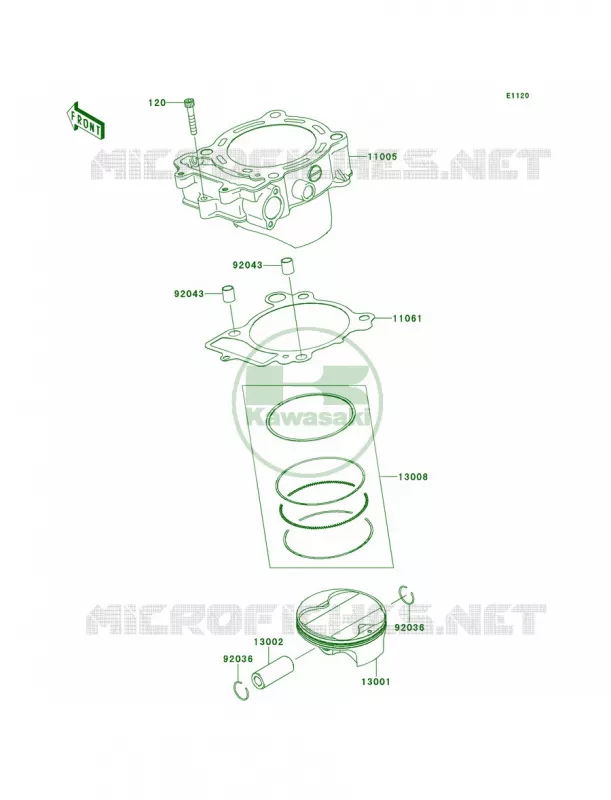 CylinderPistons Kawasaki MOTOS 450 2014 KX450F  KX450FEF