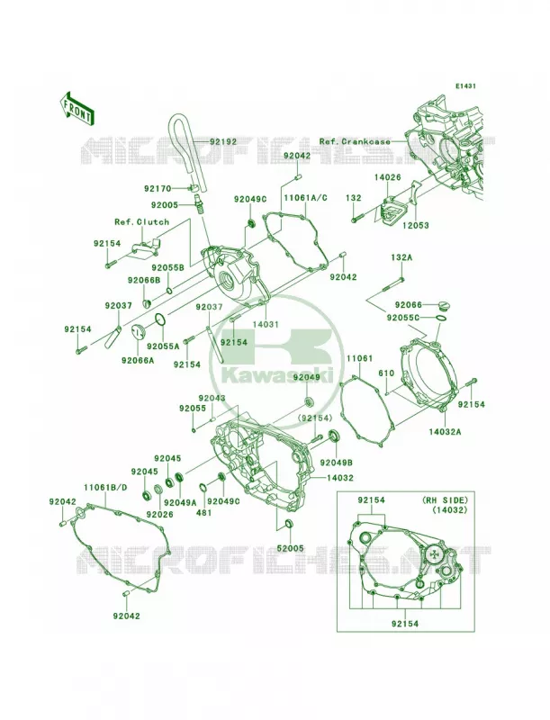 Engine Covers Kawasaki MOTOS 450 2014 KX450F  KX450FEF