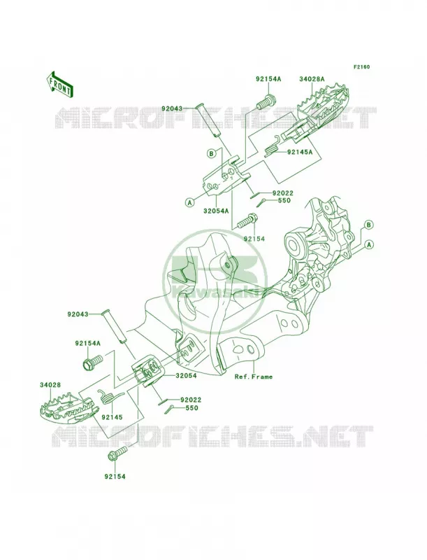 Footrests Kawasaki MOTOS 450 2014 KX450F  KX450FEF