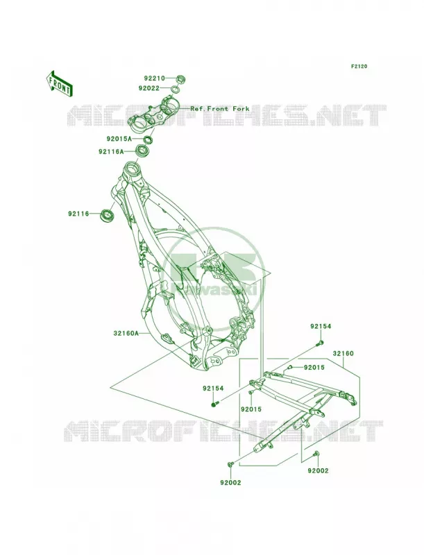 Frame Kawasaki MOTOS 450 2014 KX450F  KX450FEF