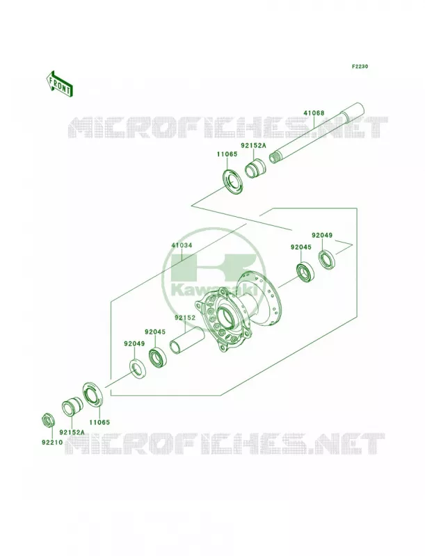 Front Hub Kawasaki MOTOS 450 2014 KX450F  KX450FEF