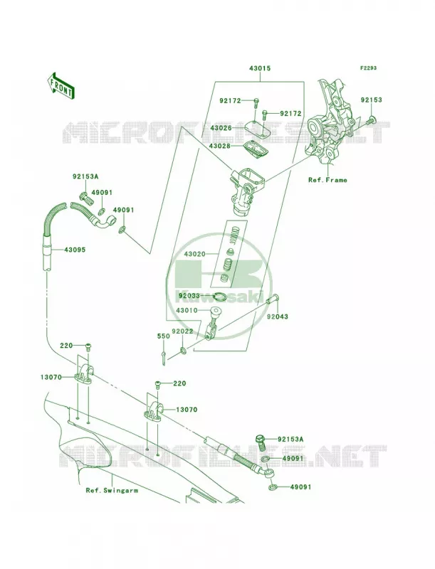 Rear Master Cylinder Kawasaki MOTOS 450 2014 KX450F  KX450FEF