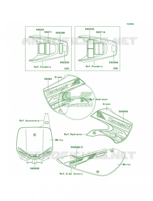 LabelsACF Kawasaki MOTOS 65 2014 KX65   KX65AEF
