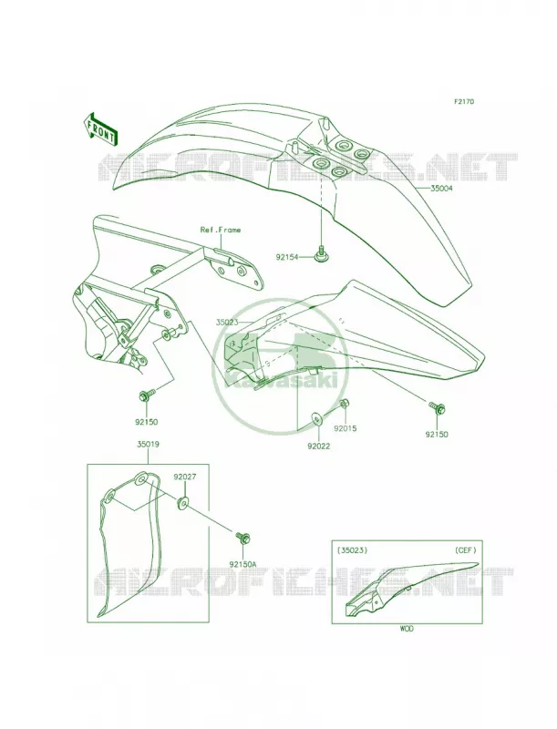 Fenders Kawasaki MOTOS 85 2014 KX85  KX85CEF