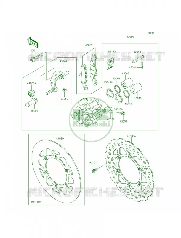 Front Brake Kawasaki MOTOS 85 2014 KX85  KX85CEF