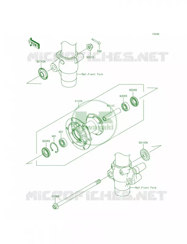 Front Hub Kawasaki MOTOS 85 2014 KX85  KX85CEF