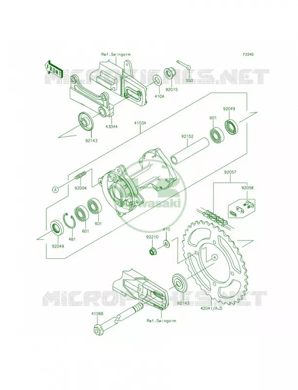 Rear Hub Kawasaki MOTOS 85 2014 KX85  KX85CEF