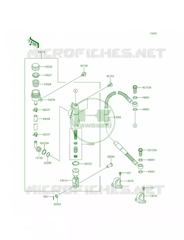 Rear Master Cylinder Kawasaki MOTOS 100 2014 KX100  KX100FEF