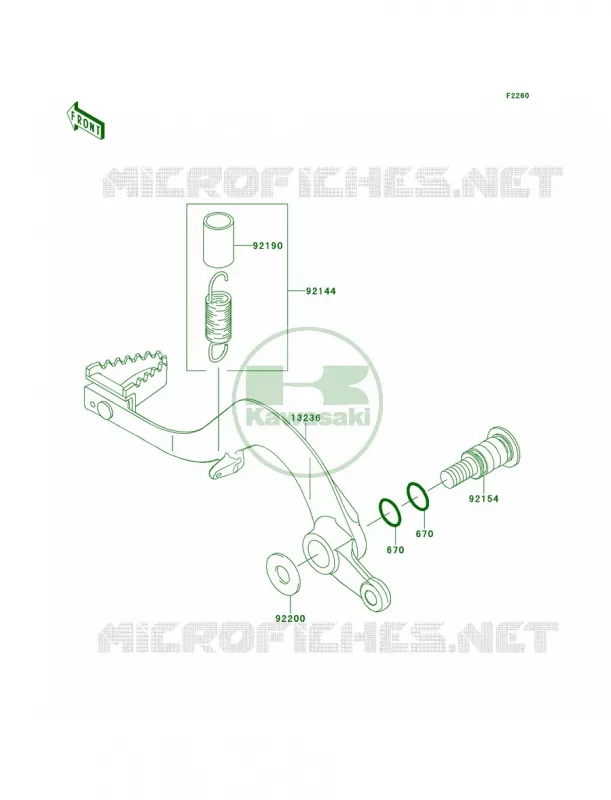 Brake Pedal Kawasaki MOTOS 450 2013 KX450F  KX450FDF