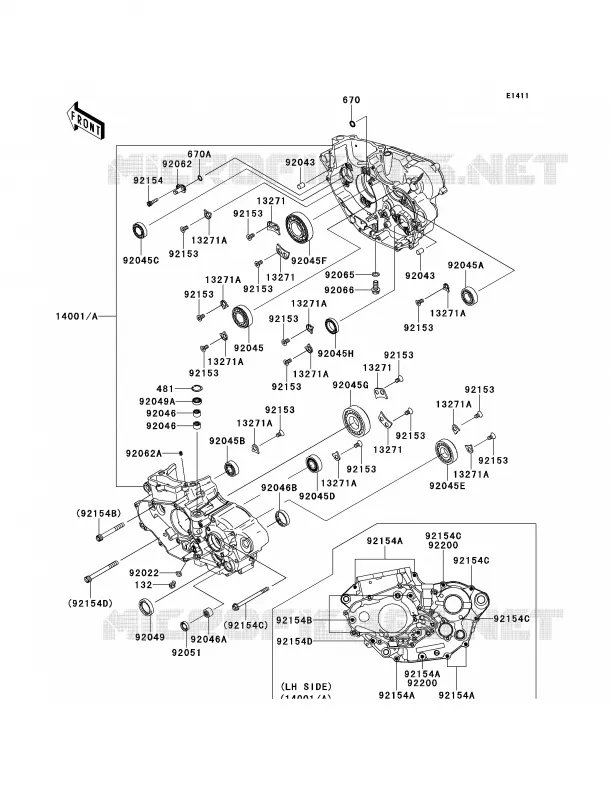 Crankcase Kawasaki MOTOS 450 2013 KX450F  KX450FDF