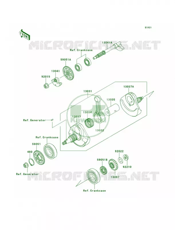 Crankshaft Kawasaki MOTOS 450 2013 KX450F  KX450FDF