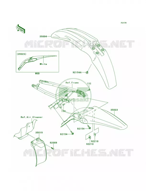 Fenders Kawasaki MOTOS 450 2013 KX450F  KX450FDF
