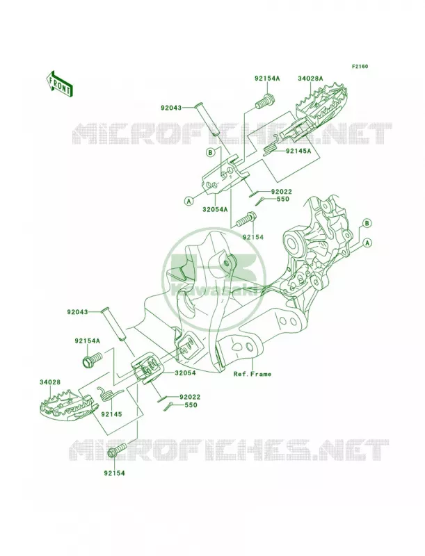 Footrests Kawasaki MOTOS 450 2013 KX450F  KX450FDF