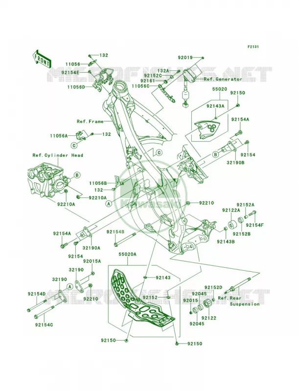 Frame Fittings Kawasaki MOTOS 450 2013 KX450F  KX450FDF