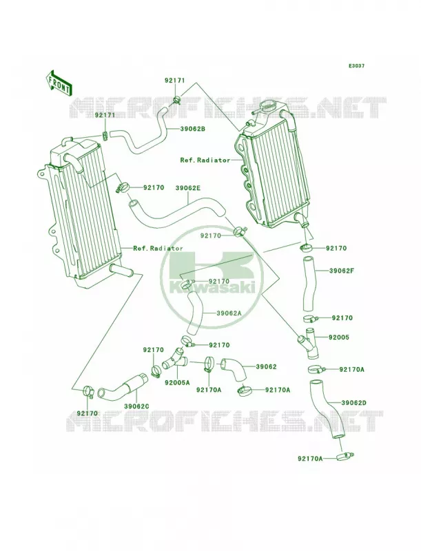 Water Pipe Kawasaki MOTOS 450 2013 KX450F  KX450FDF