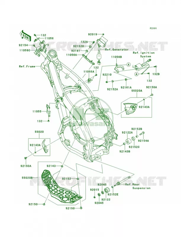 Frame Fittings Kawasaki MOTOS 250 2013 KX250F  KX250ZDF