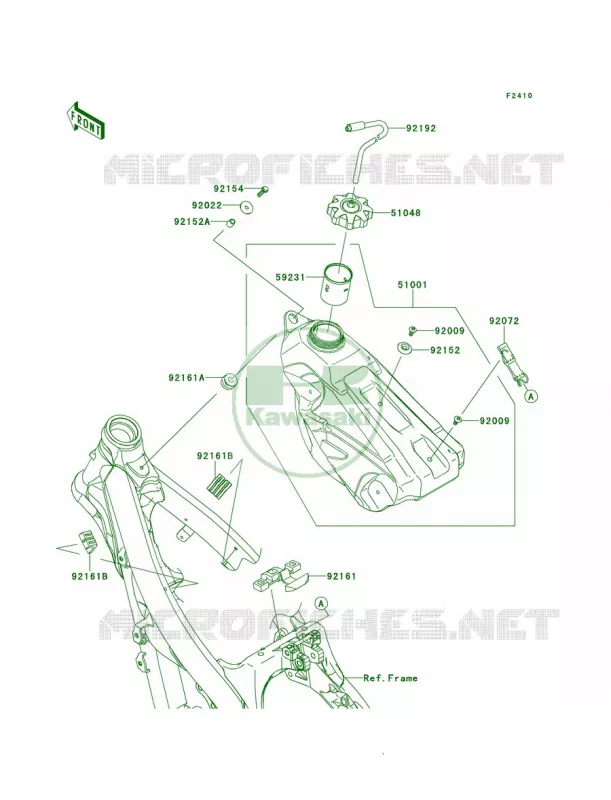 Fuel Tank Kawasaki MOTOS 250 2013 KX250F  KX250ZDF
