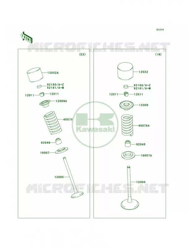 Valves Kawasaki MOTOS 250 2013 KX250F  KX250ZDF