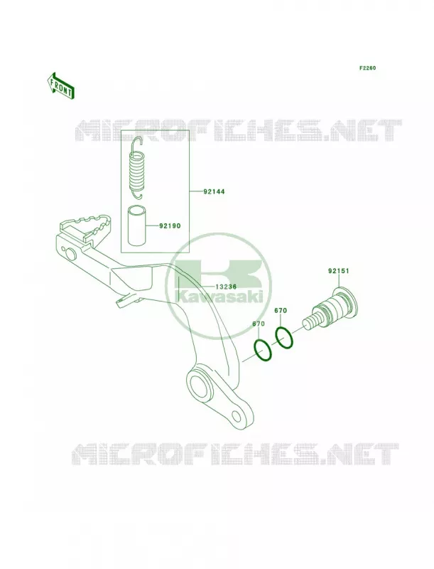 Brake Pedal Kawasaki MOTOS 100 2013 KX100  KX100DDF