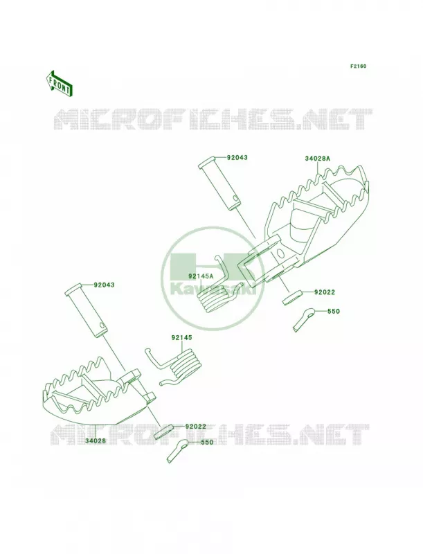 Footrests Kawasaki MOTOS 85 2013 KX85  KX85ADF