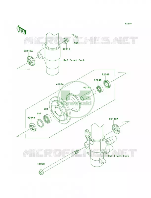 Front Hub Kawasaki MOTOS 85 2013 KX85  KX85ADF