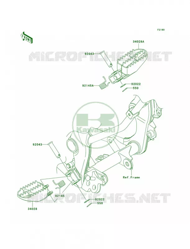 Footrests Kawasaki MOTOS 140 2009 KLX140  KLX140A9F