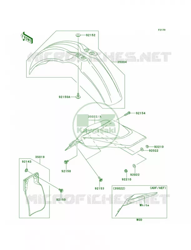 Fenders Kawasaki MOTOS 65 2013 KX65   KX65ADF