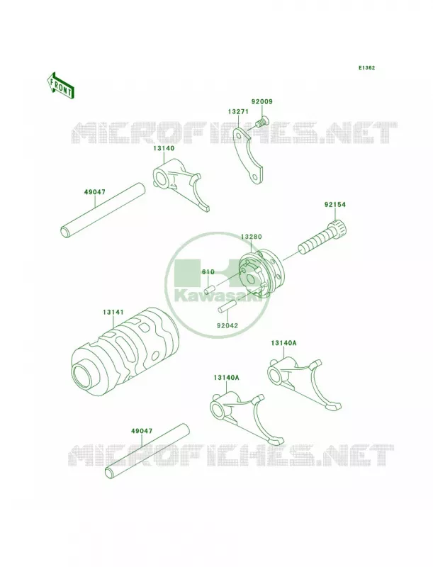 Gear Change DrumShift Forks Kawasaki MOTOS 65 2013 KX65   KX65ADF