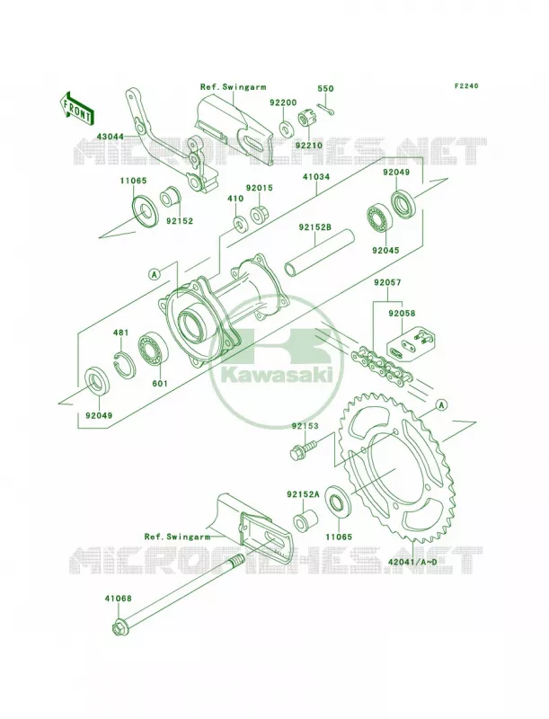 Rear Hub Kawasaki MOTOS 65 2013 KX65   KX65ADF