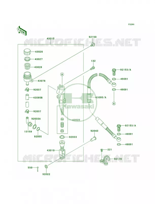 Rear Master Cylinder Kawasaki MOTOS 65 2013 KX65   KX65ADF